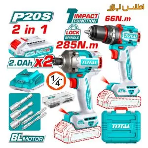 ست دو عددی ایمپکت و دریل شارژی توتال TCKLI20277