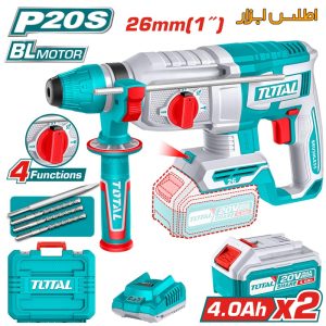 دریل بتن کن شارژی توتال مدل TRHLI202682 وسایل همراه