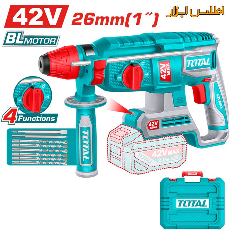 تنه خالی دریل بتن کن شارژی 42 ولت توتال مدل TRHLI4226821 بدون باتری و شارژر