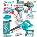 ست سه عددی ایمپکت دریل و بلوور شارژی توتال TOSLI250182
