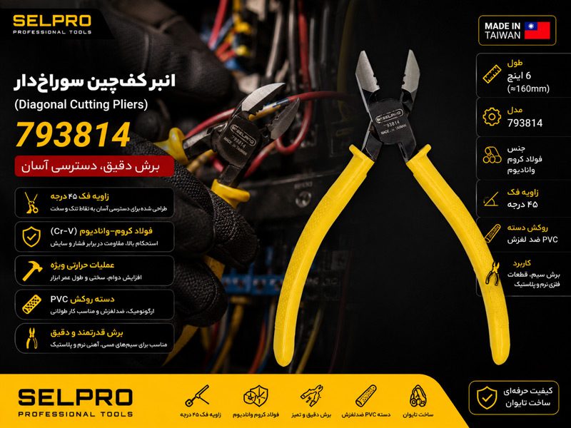 انبر کف‌چین سوراخ‌دار ۶ اینچ سلپرو تایوان مدل 793814
