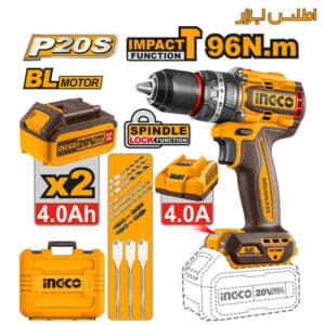 دریل شارژی براشلس چکشی اینکو مدل CIDLI20968