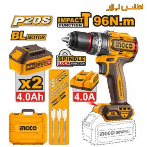 دریل شارژی براشلس چکشی اینکو مدل CIDLI20968