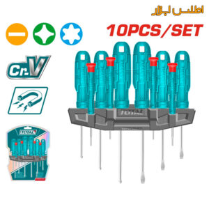 ست پیچ‌گوشتی 10 عددی توتال مدل THTDC251001