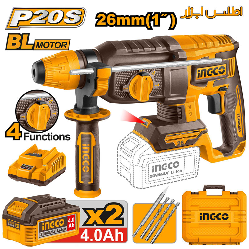 دریل بتن کن شارژی اینکو مدل CRHLI202682