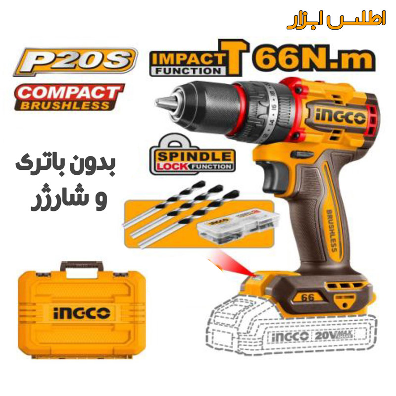 تنه خالی دریل شارژی چکشی اینکو مدل CIDLI206681