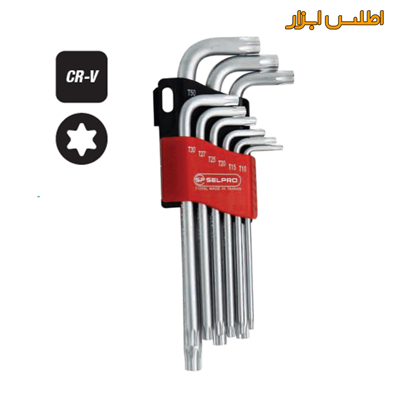 ست آچار ستاره‌ای کارتی نیمه‌بلند 9 عددی سلپرو مدل 71009L